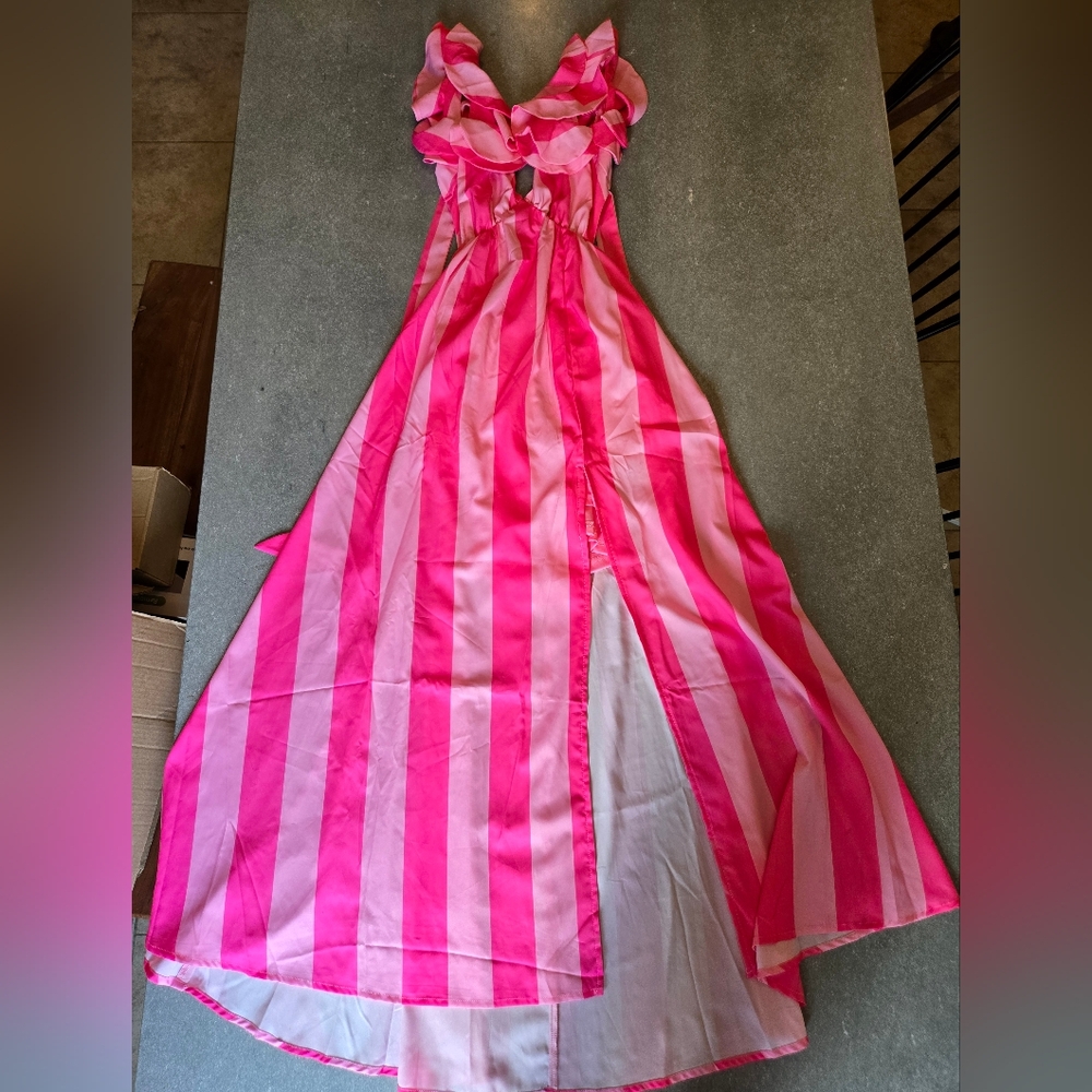 Pink Striped Maxi Dress